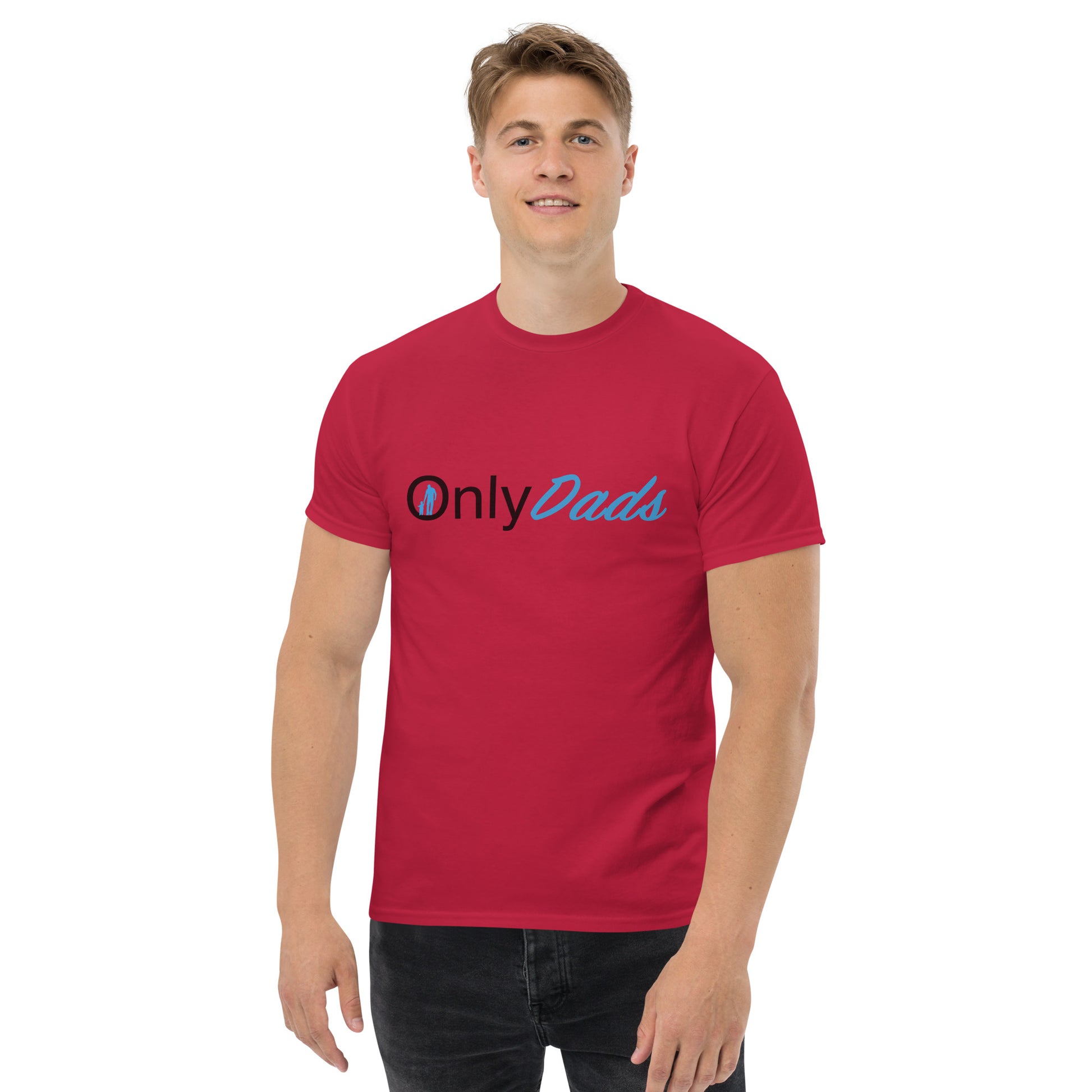 OnlyDads T-Shirt (Only Dads Graphic Tee for Fathers) Color: Cardinal