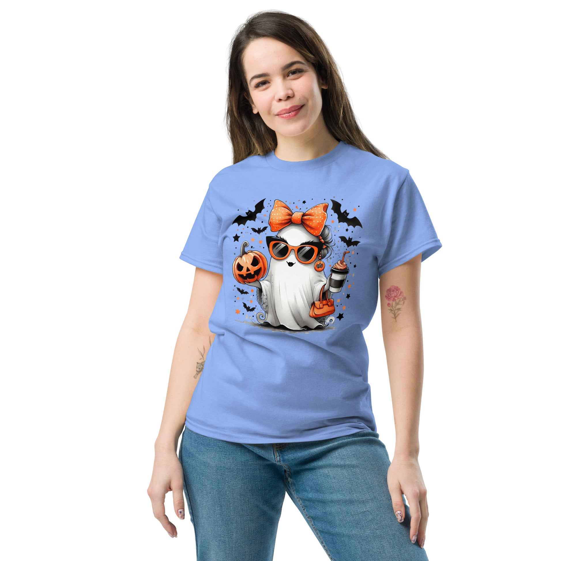 Cute Halloween Mom Ghost T-Shirt Color: Purple