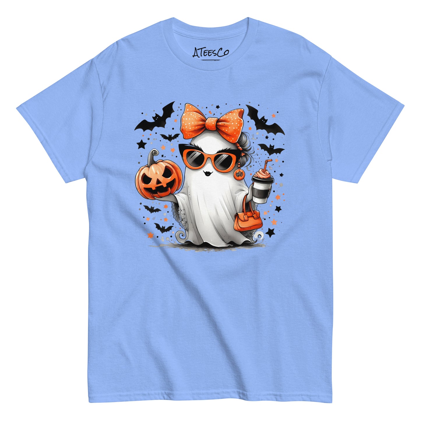 Cute Halloween Mom Ghost T-Shirt Color: Carolina Blue