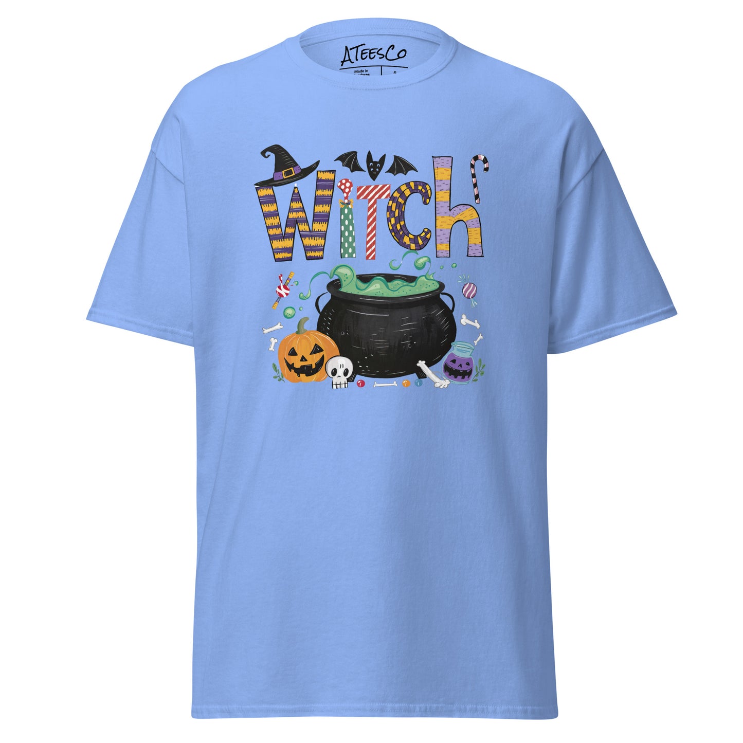 Witch (Halloween Witch) T-Shirt - Color: Carolina Blue