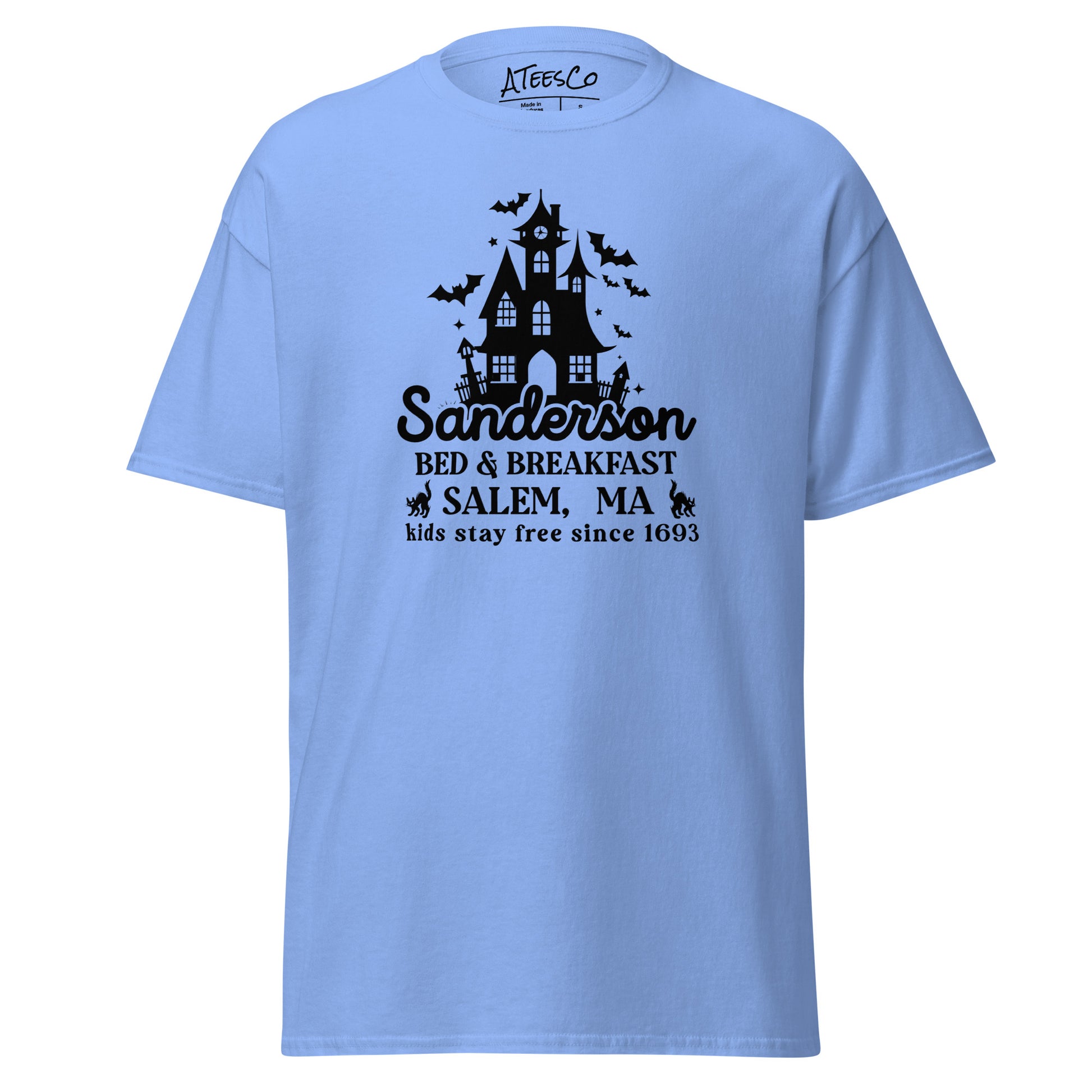 Sanderson Bed & Breakfast Salem MA (Halloween) T-Shirt Color: Carolina Blue