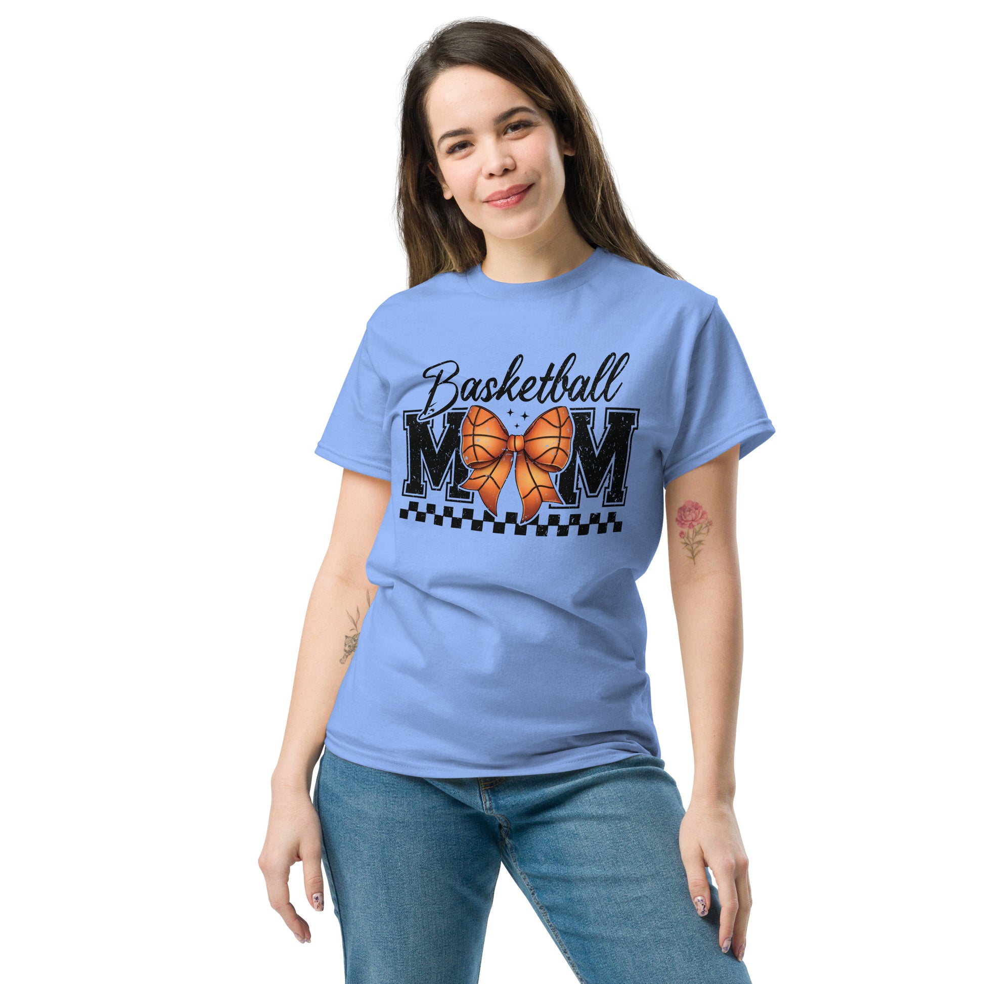 Basketball Mom T-Shirt - Color: Carolina Blue