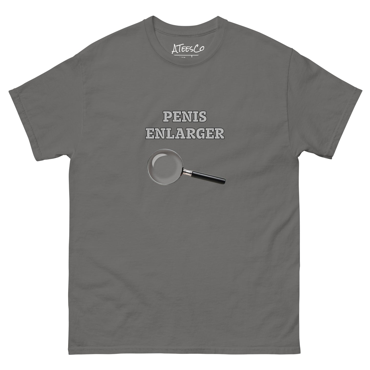 Penis Enlarger T-Shirt (Funny Adult Sexual Humor) Color: Charcoal