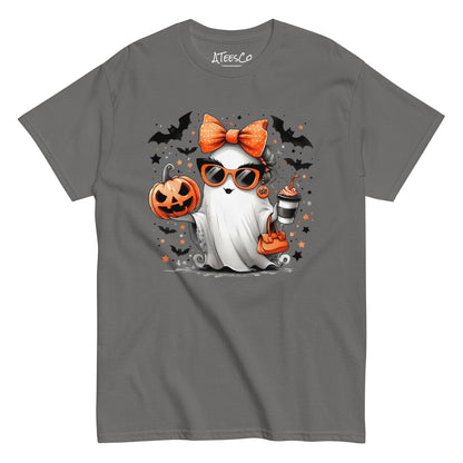 Cute Halloween Mom Ghost T-Shirt Color: Charcoal