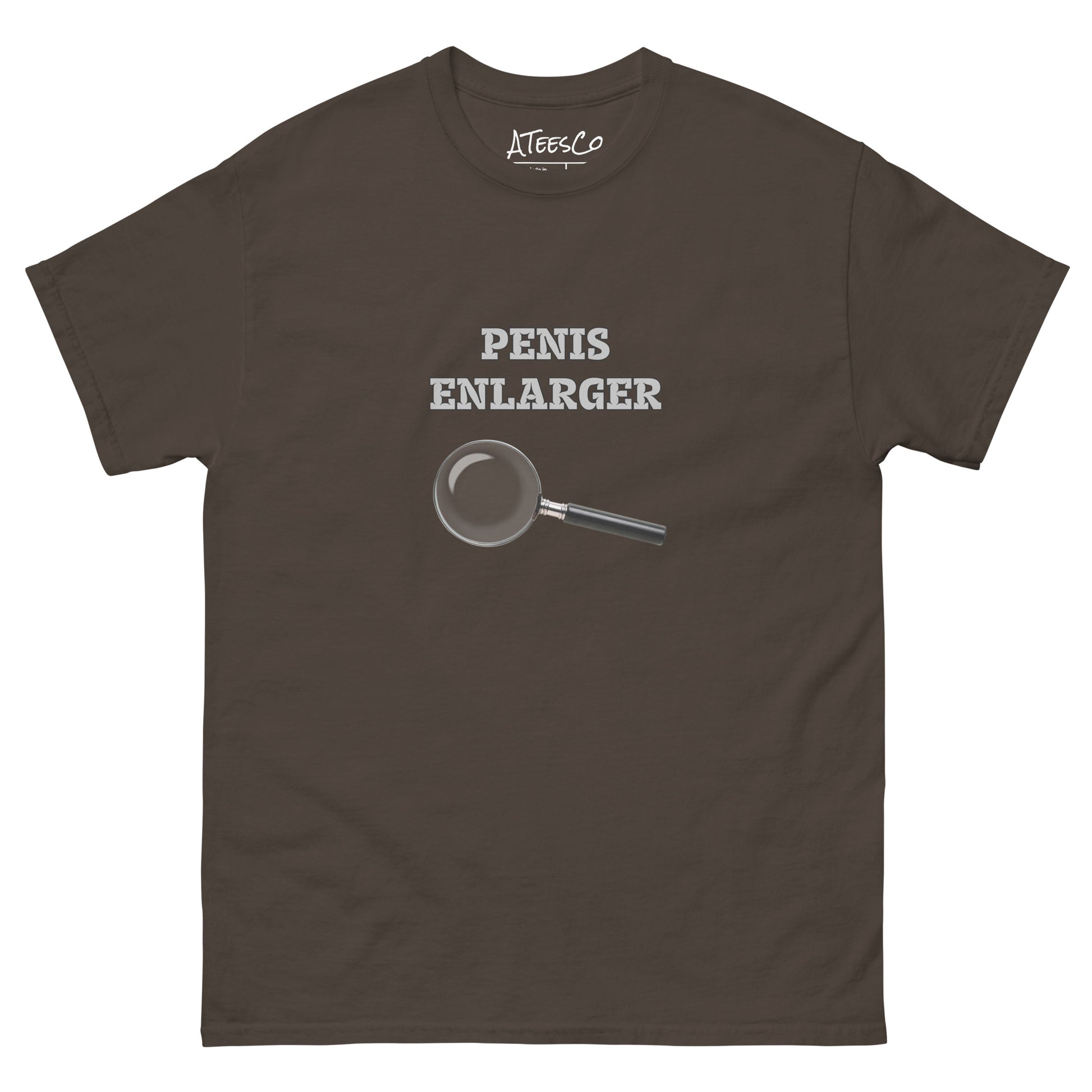 Penis Enlarger T-Shirt (Funny Adult Sexual Humor) Color: Dark Chocolate