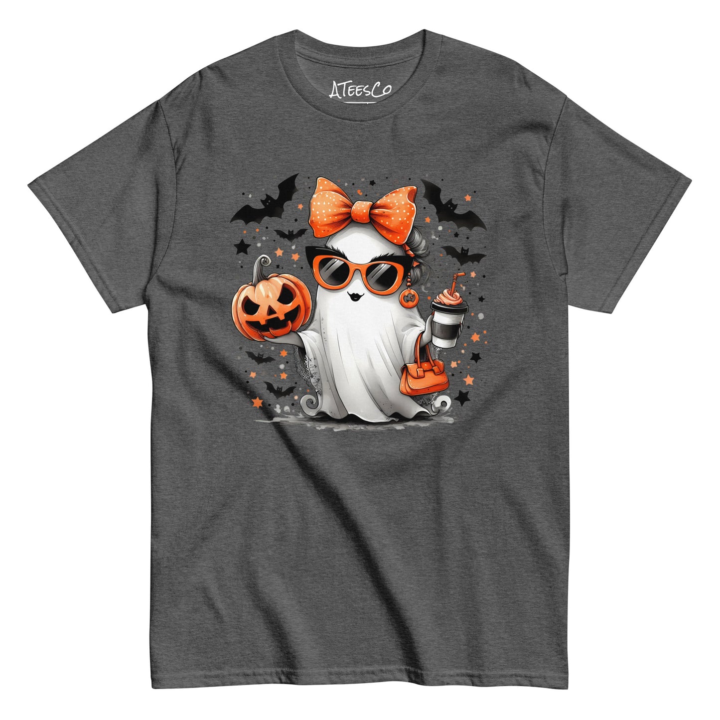 Cute Halloween Mom Ghost T-Shirt Color: Dark Heather