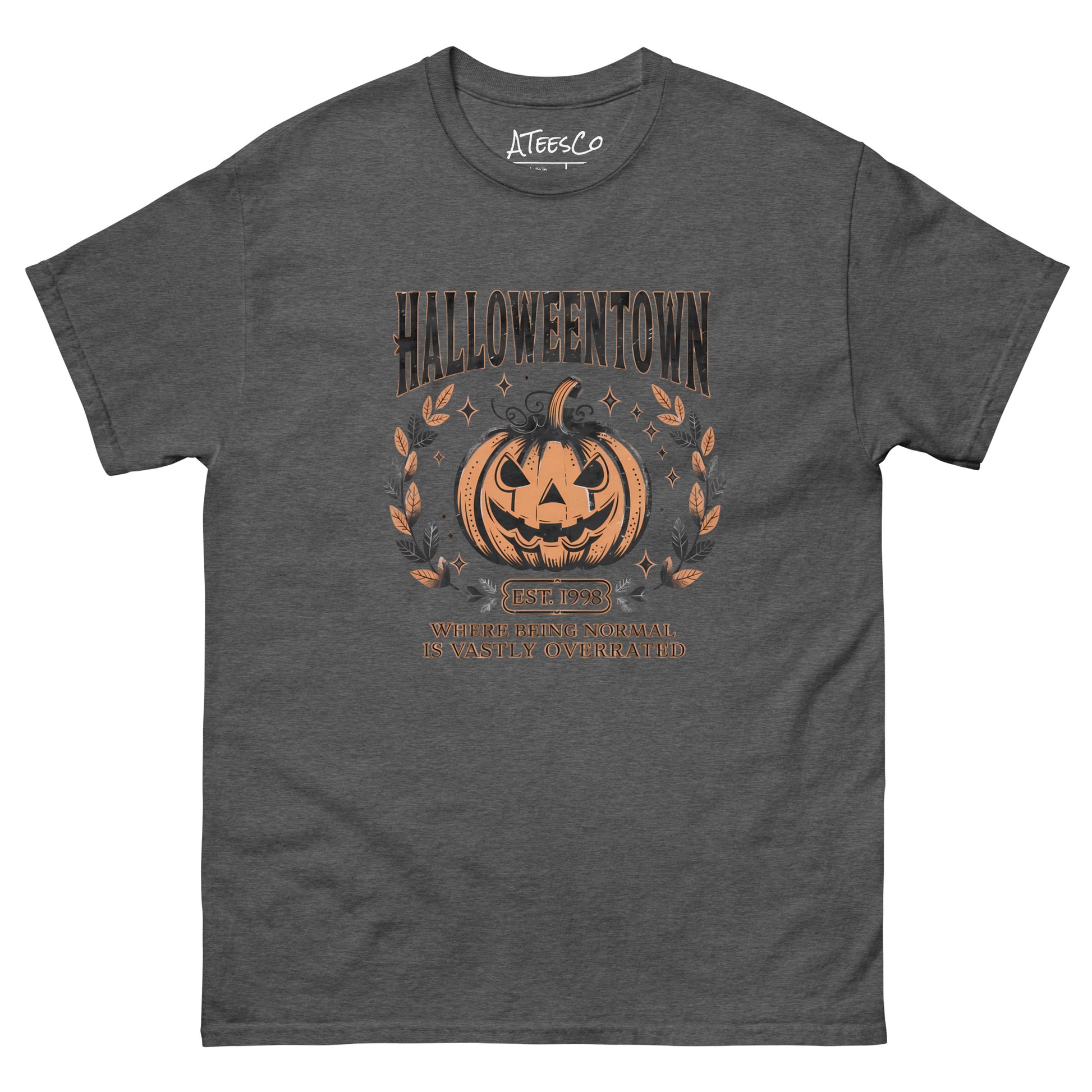 Halloweentown T-Shirt (Where Normal is Overrated) Color: Dark Heather