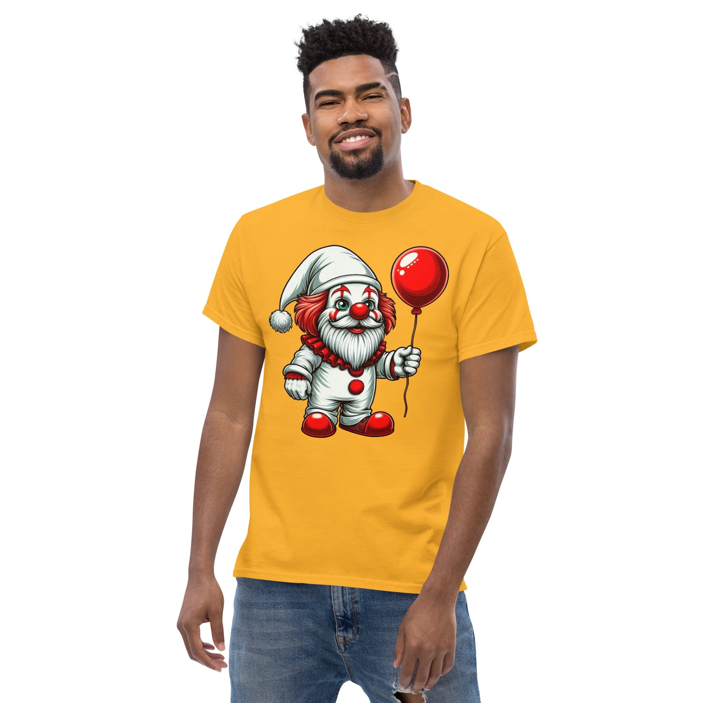 Scary Gnome with Red Balloon T-Shirt Color: Black