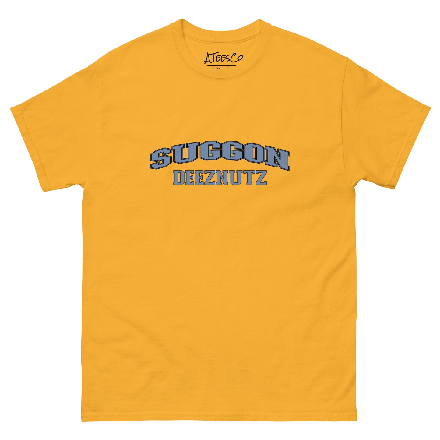 Suggon Deeznutz Graphic Tee Shirt Color: Gold