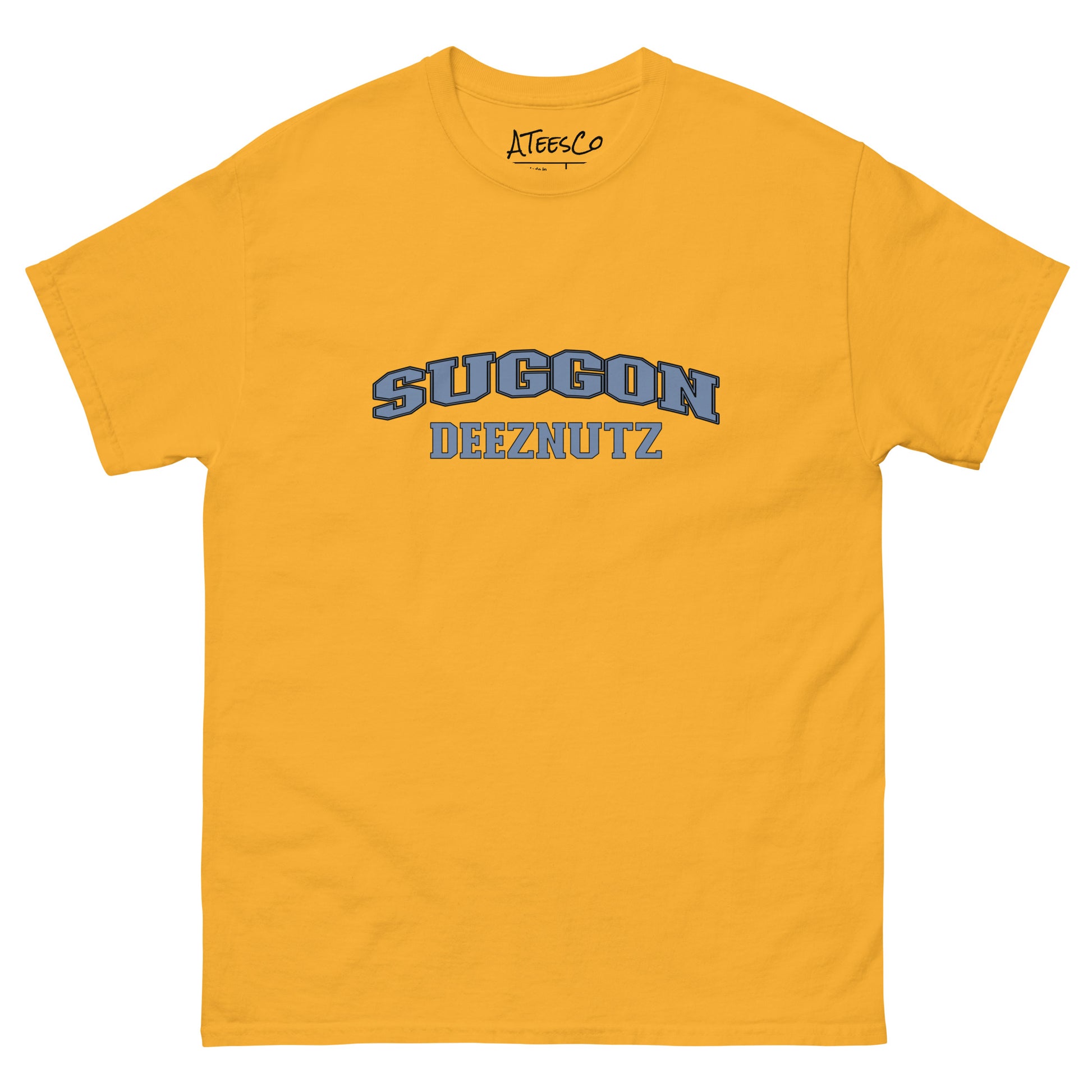 Suggon Deeznutz Graphic Tee Shirt Color: Gold