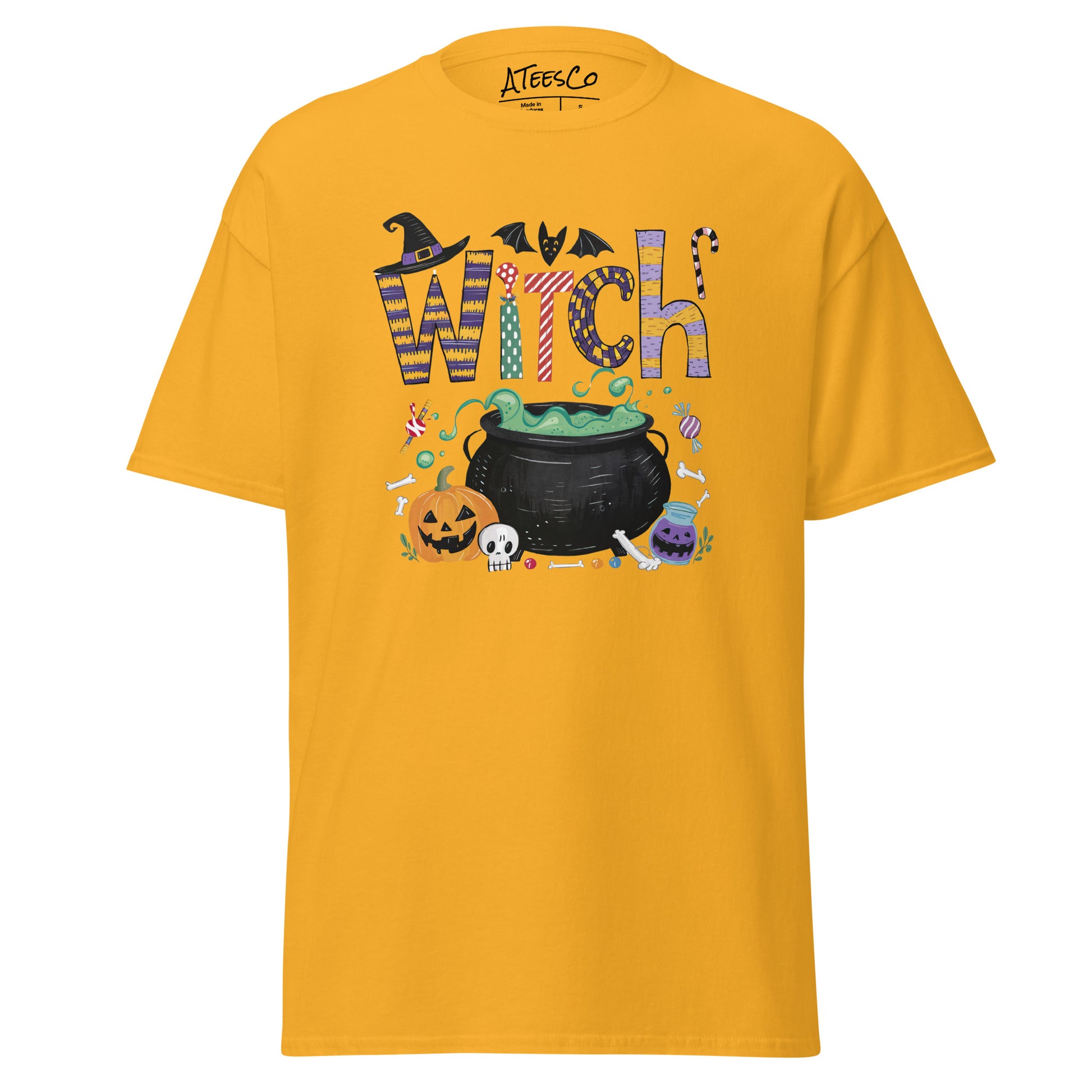 Witch (Halloween Witch) T-Shirt - Color: Gold