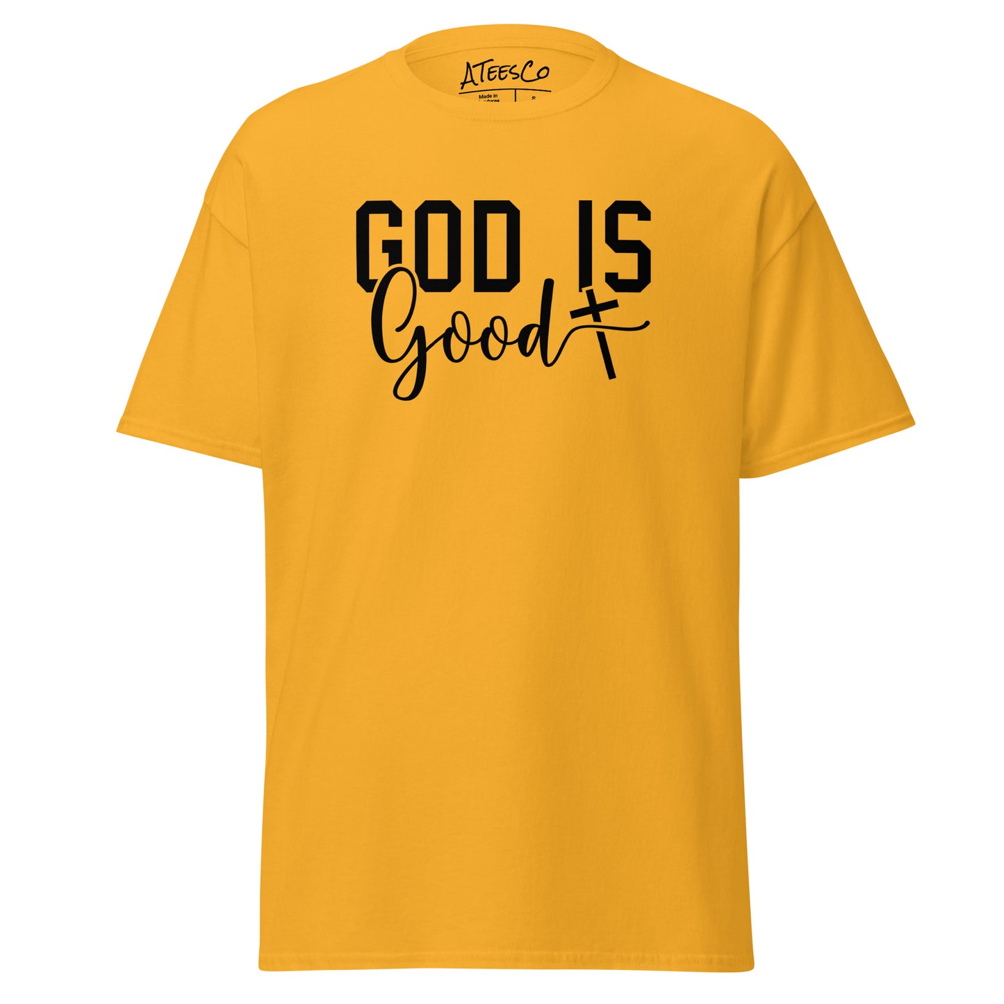 God is Good Graphic Tee Shirt - Color: Gold