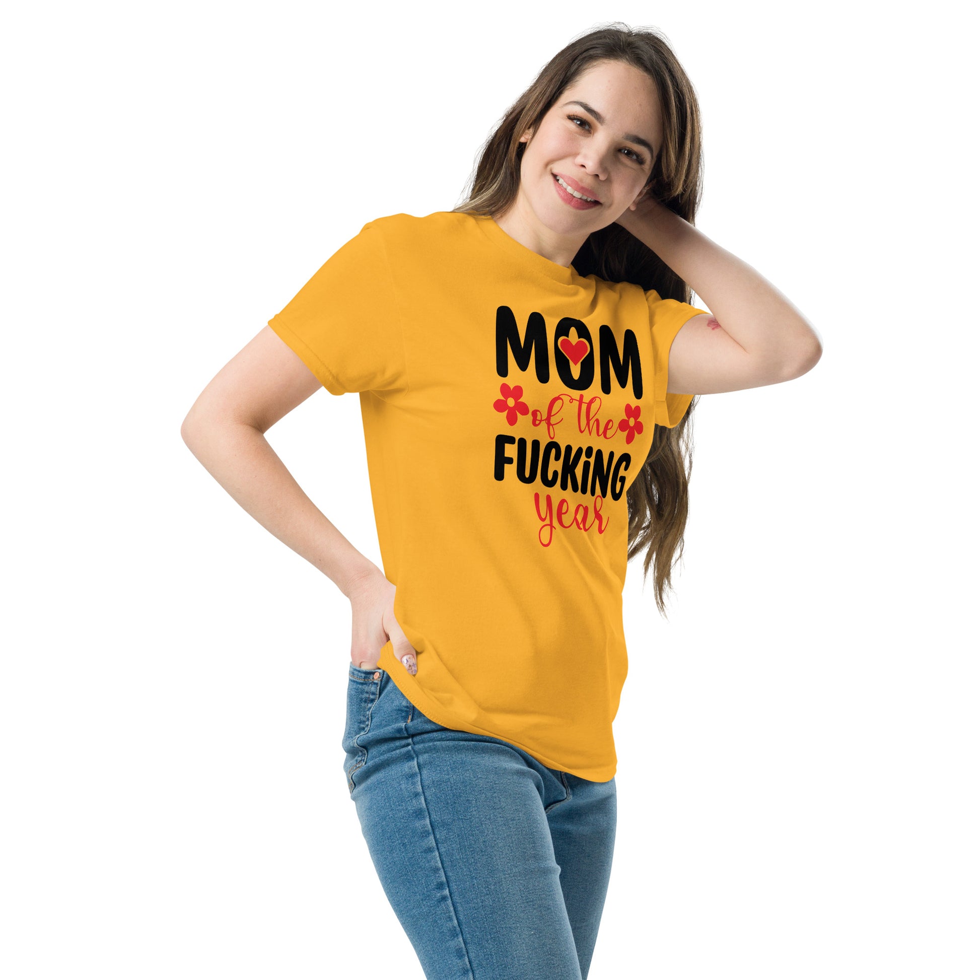 Mom of the Fucking Year Graphic Tee Shirt - Color: Royal - T-Shirt