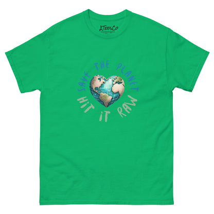 Save the Planet Hit it Raw T-Shirt Color: Irish Green