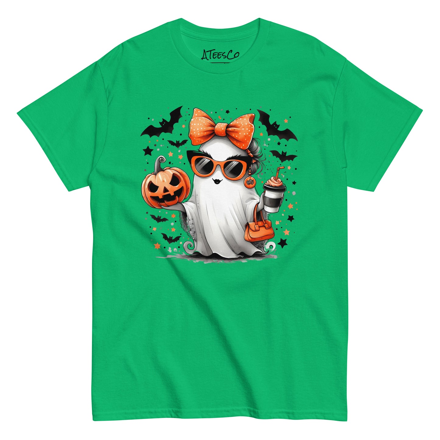 Cute Halloween Mom Ghost T-Shirt Color: Irish Green