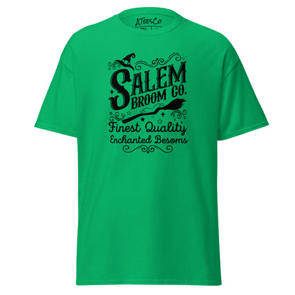 Salem Broom Co Finest Quality Enchanted Besoms (Halloween) T-Shirt Color: Irish Green