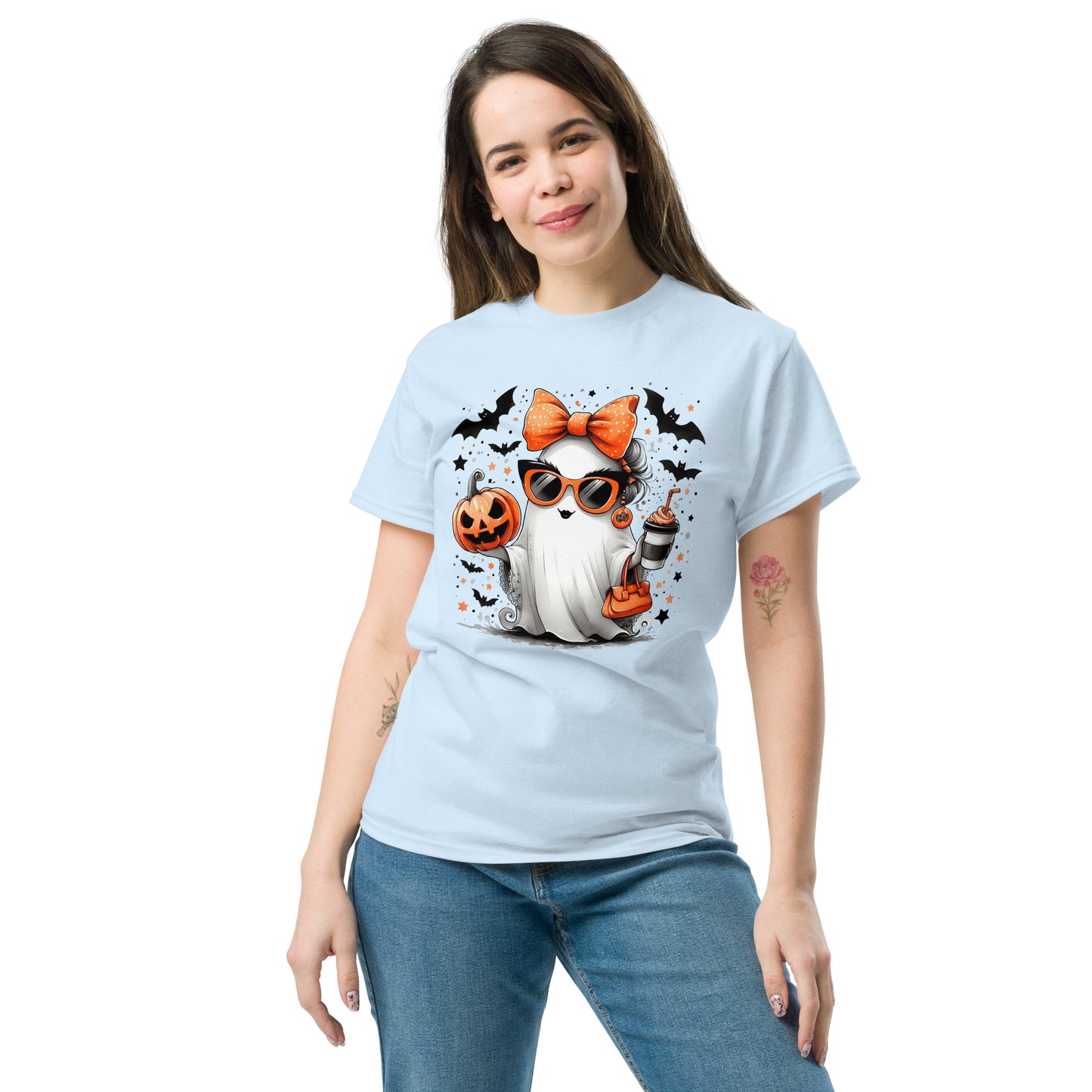 Cute Halloween Mom Ghost T-Shirt Color: Purple