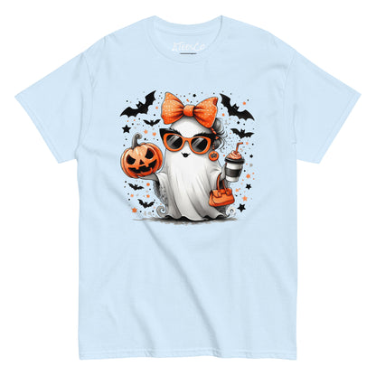 Cute Halloween Mom Ghost T-Shirt Color: Light Blue