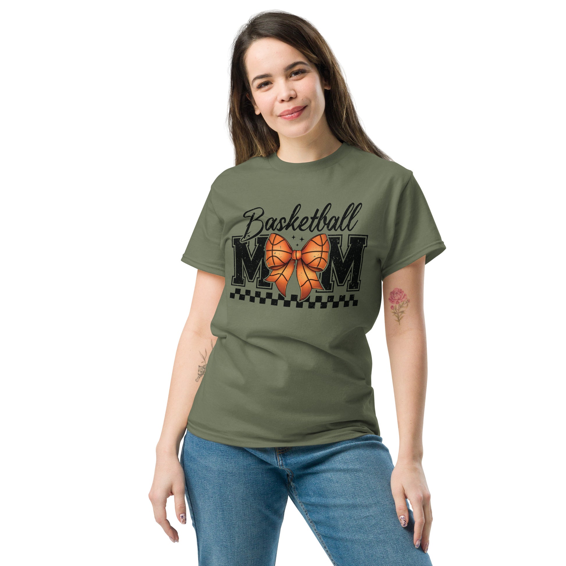 Basketball Mom T-Shirt - Color: Military Green