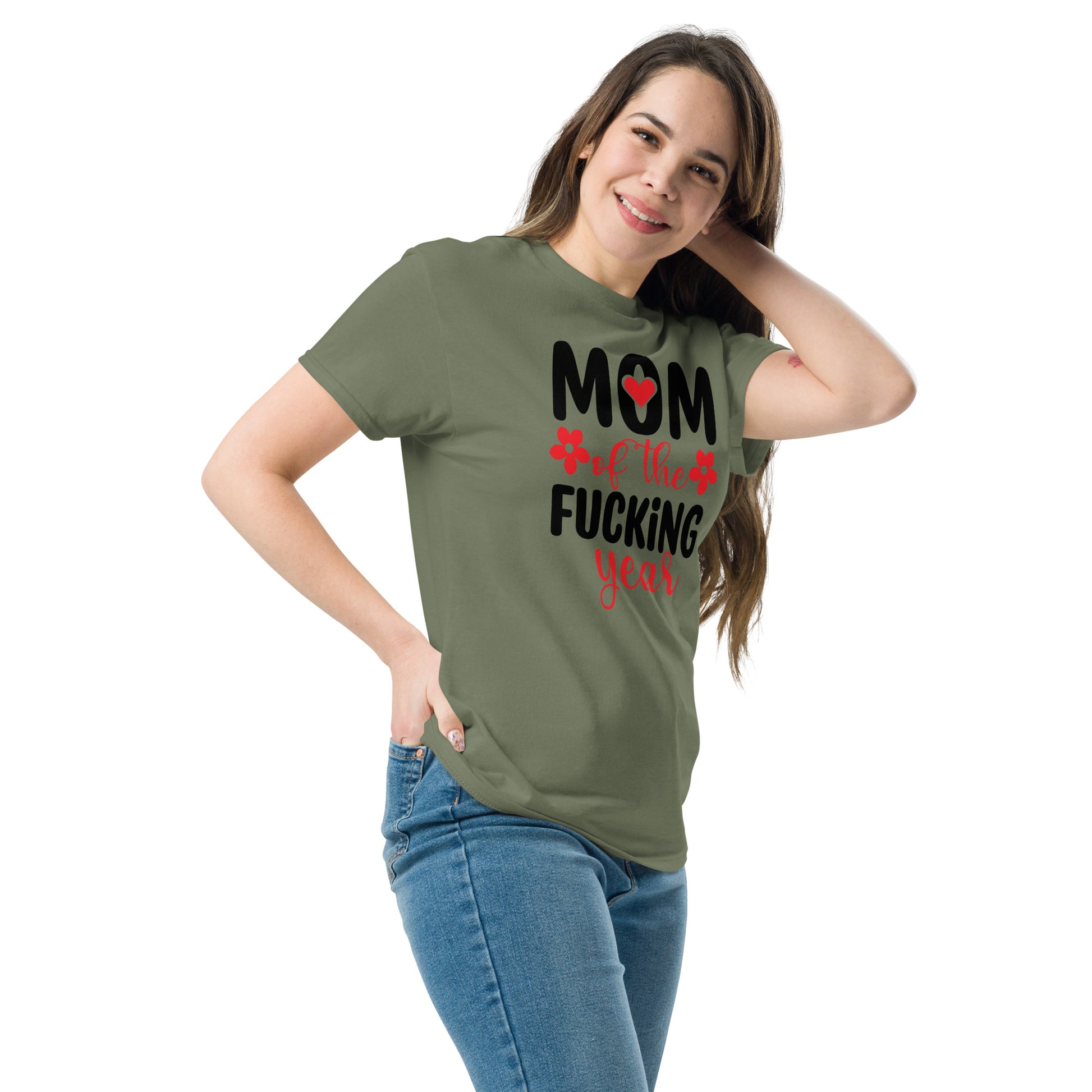 Mom of the Fucking Year Graphic Tee Shirt - Color: Royal - T-Shirt