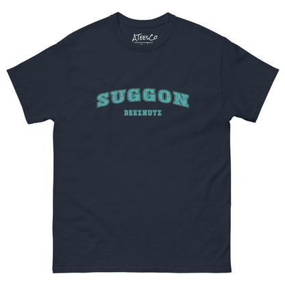 Suggon Deeznutz T-Shirt (Sexual Adult Humor) Color: Navy