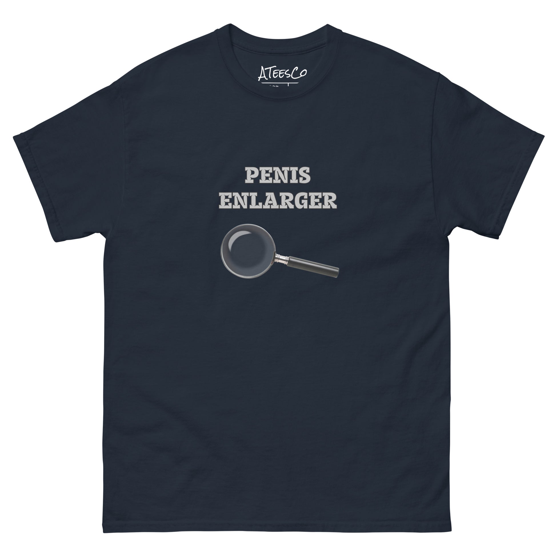 Penis Enlarger T-Shirt (Funny Adult Sexual Humor) Color: Navy