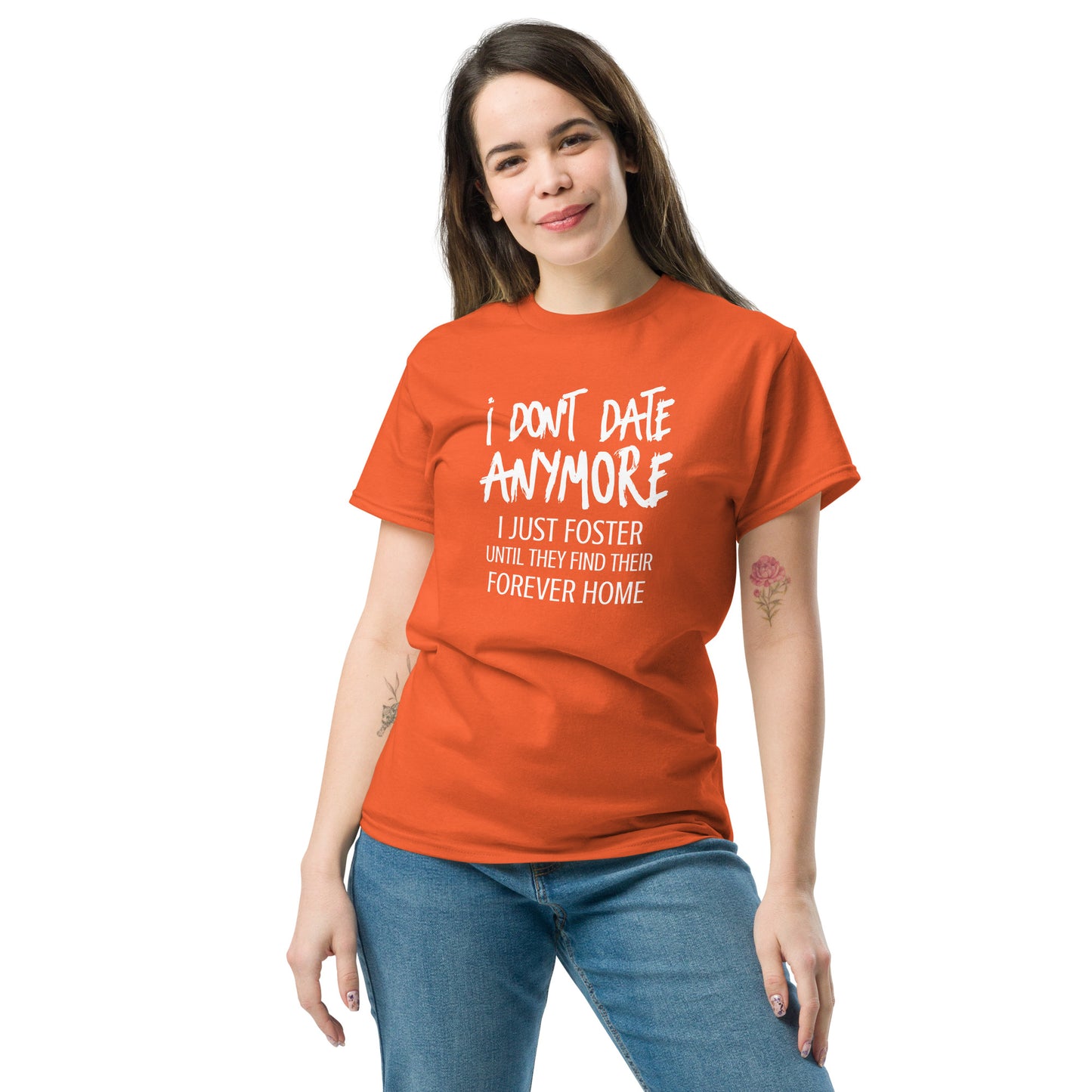 I Don't Date Anymore I Just Foster T-Shirt (Funny Humor Graphic Tee) Color: Black