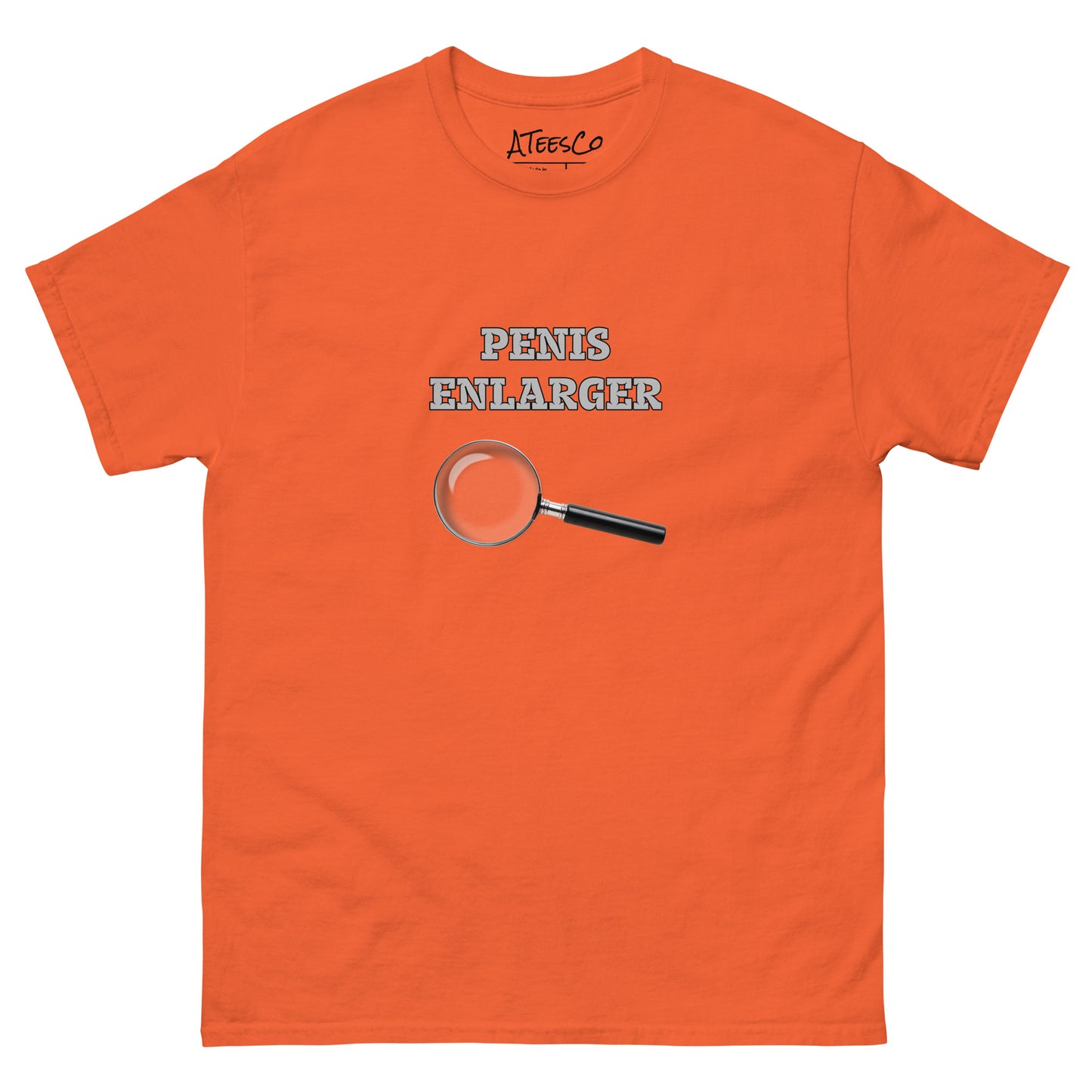 Penis Enlarger T-Shirt (Funny Adult Sexual Humor) Color: Orange