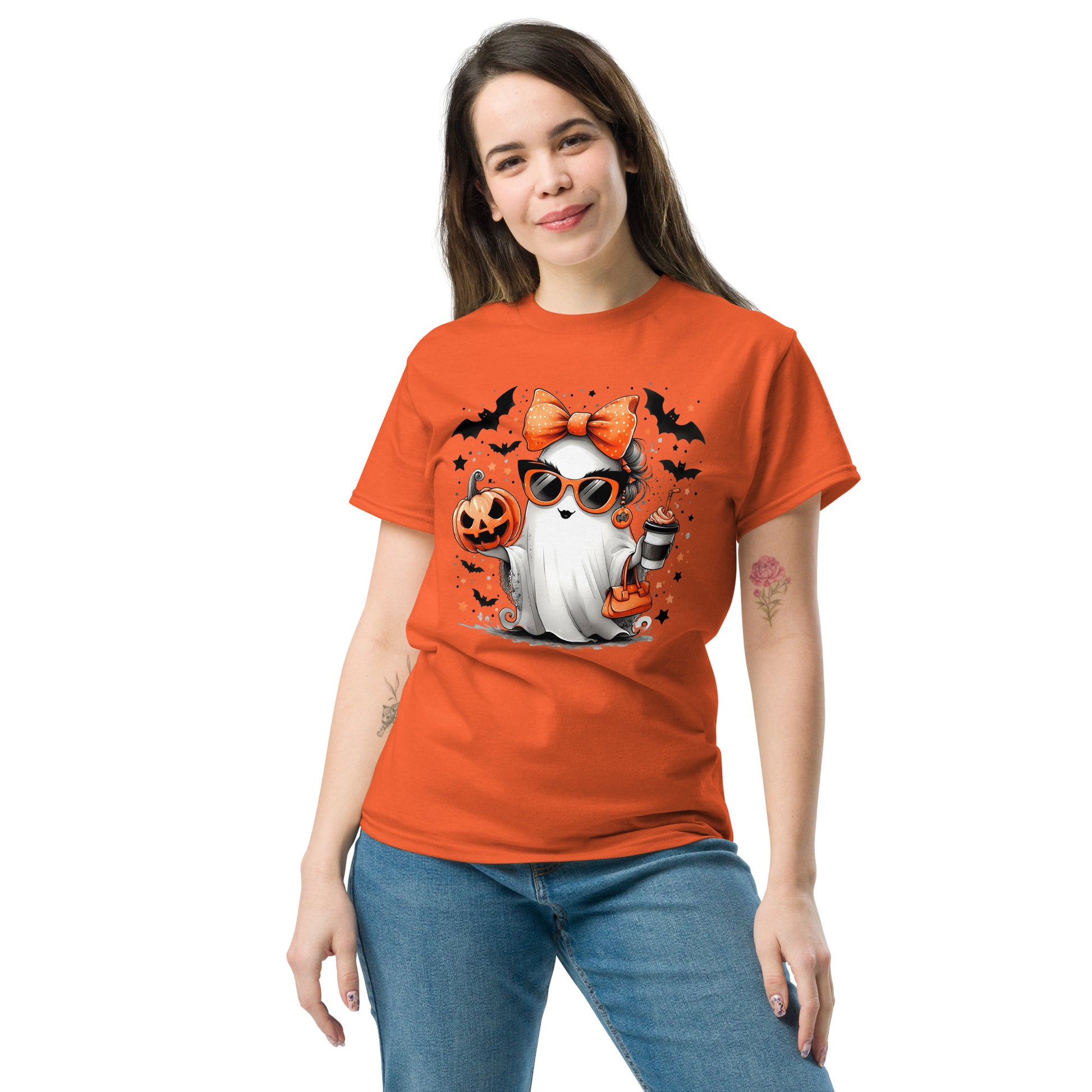 Cute Halloween Mom Ghost T-Shirt Color: Purple