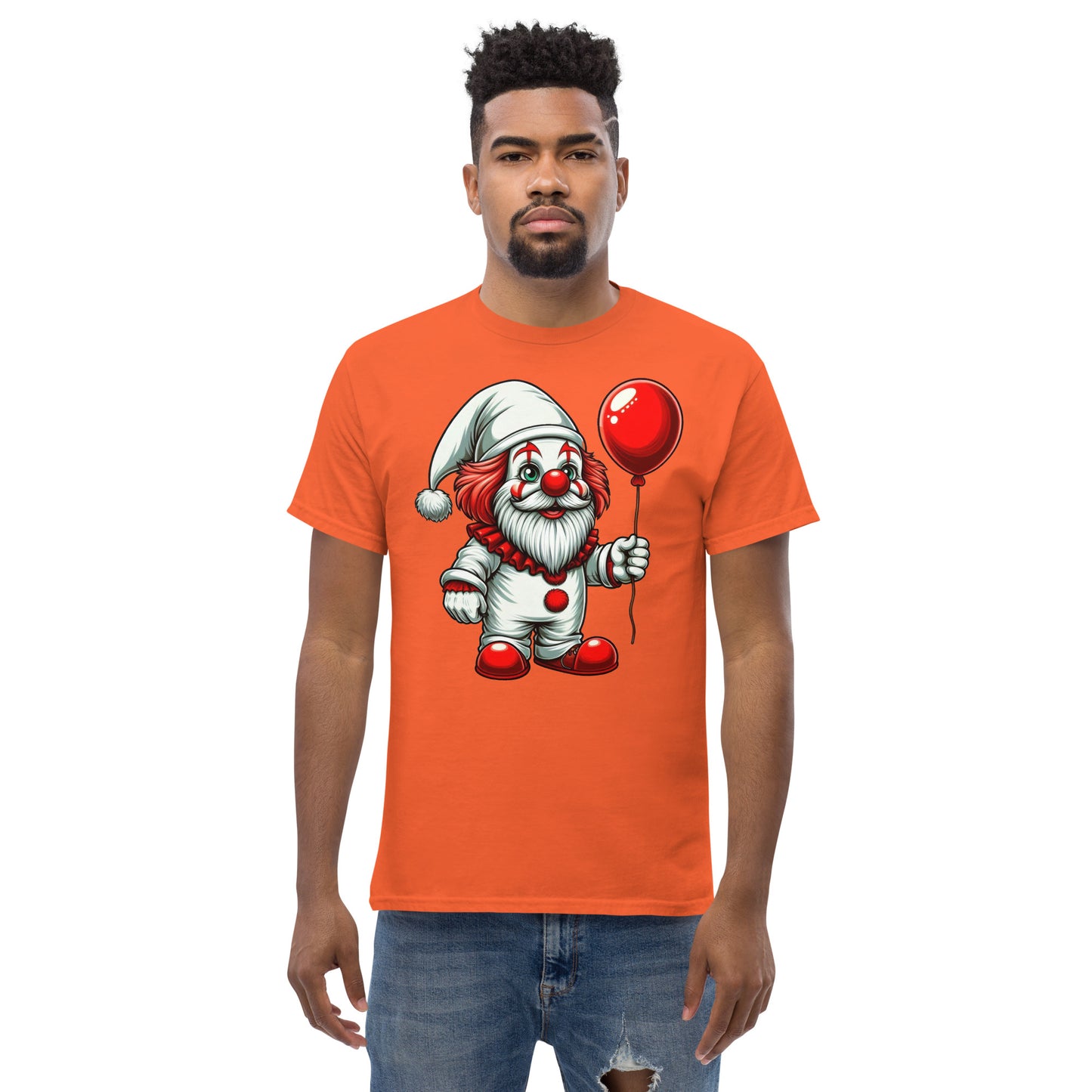 Scary Gnome with Red Balloon T-Shirt Color: Black