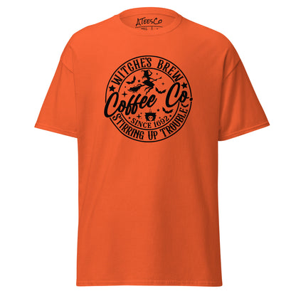 Witches Brew Coffee Co Stirring Up Trouble (Halloween) T-Shirt Color: Orange