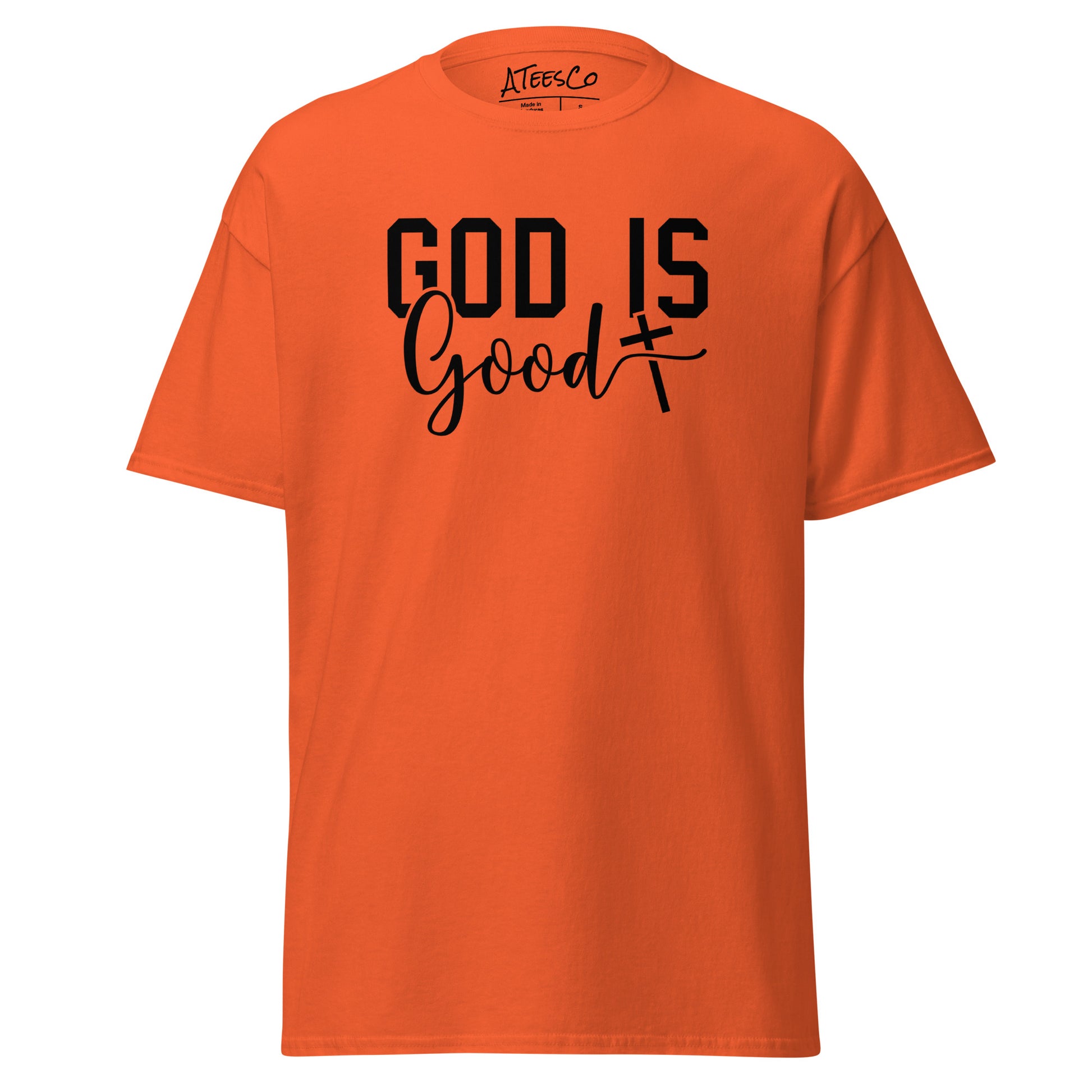 God is Good Graphic Tee Shirt - Color: Orange