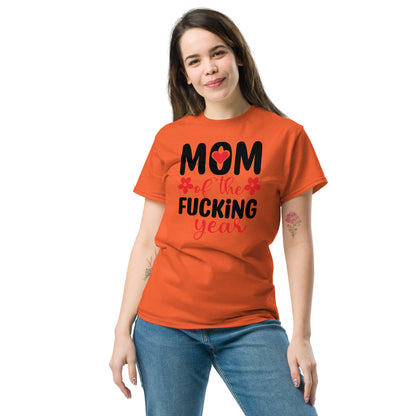 Mom of the Fucking Year Graphic Tee Shirt - Color: Orange - T-Shirt