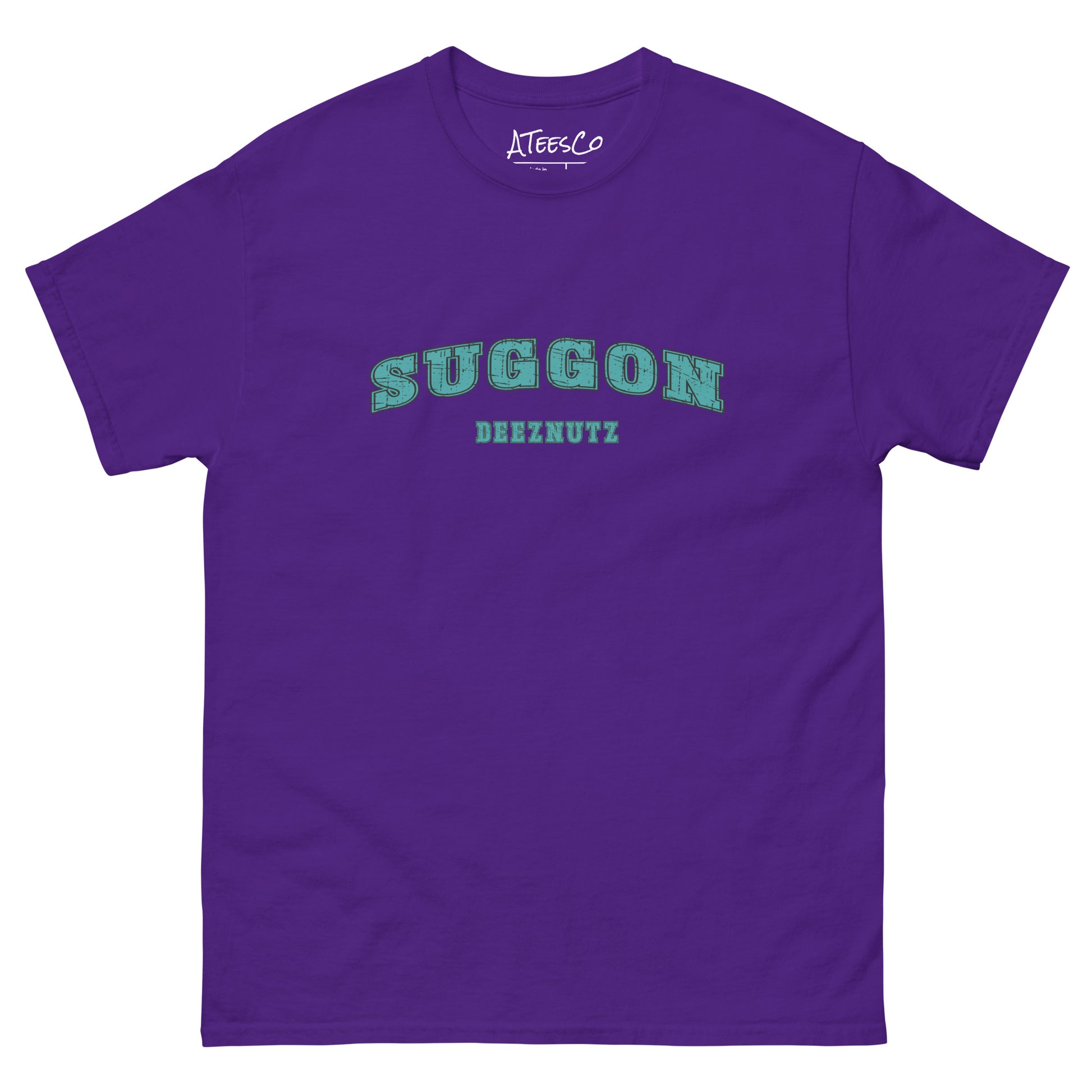 Suggon Deeznutz T-Shirt (Sexual Adult Humor) Color: Purple