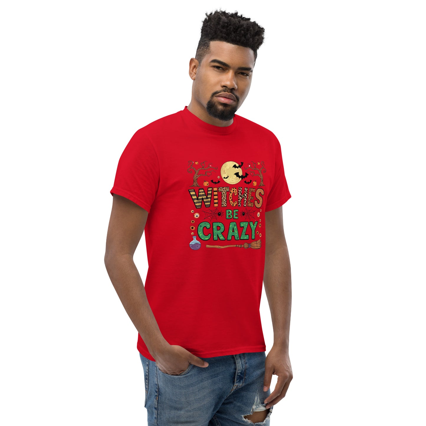 Witches Be Crazy T-Shirt (Halloween Witch) Color: Red