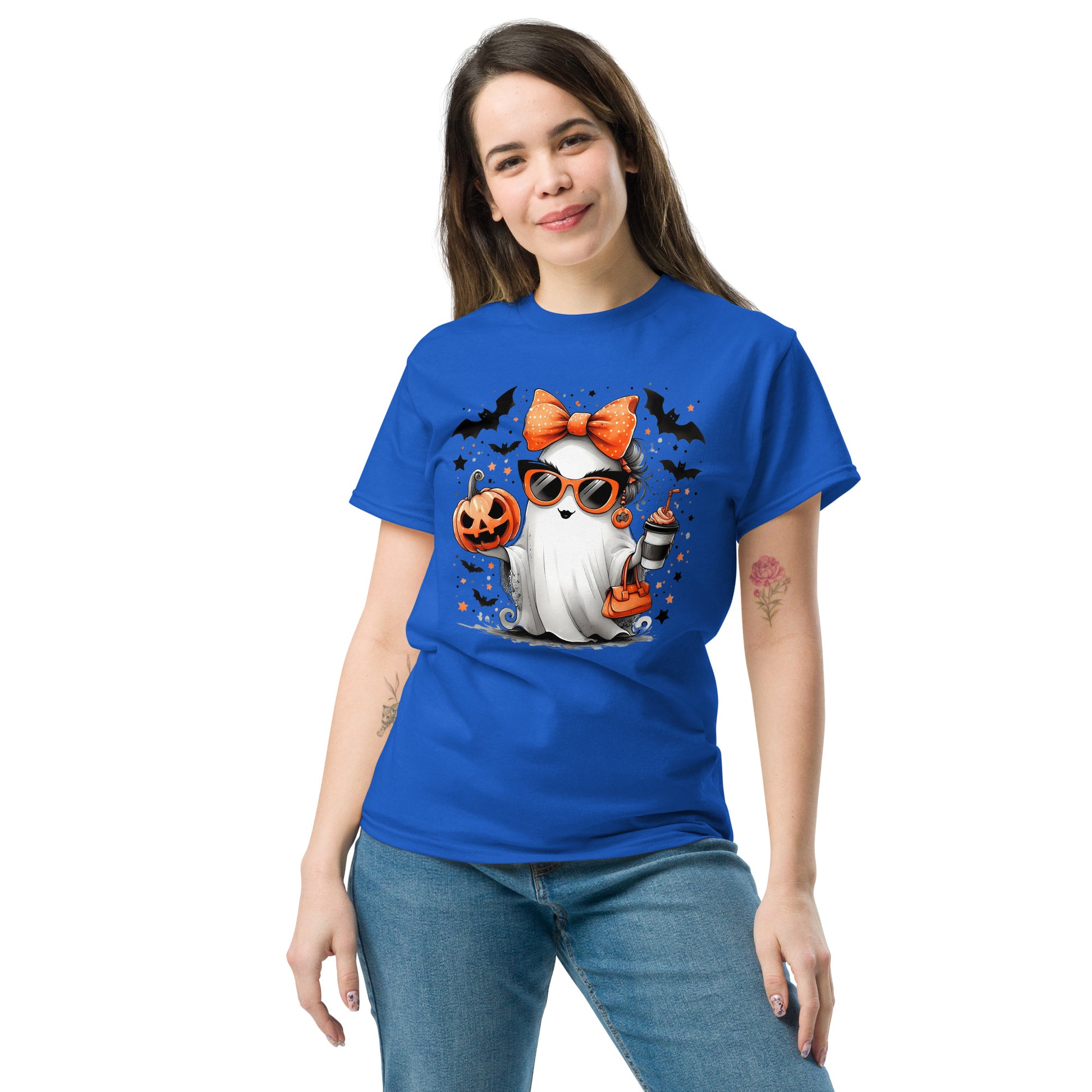 Cute Halloween Mom Ghost T-Shirt Color: Purple