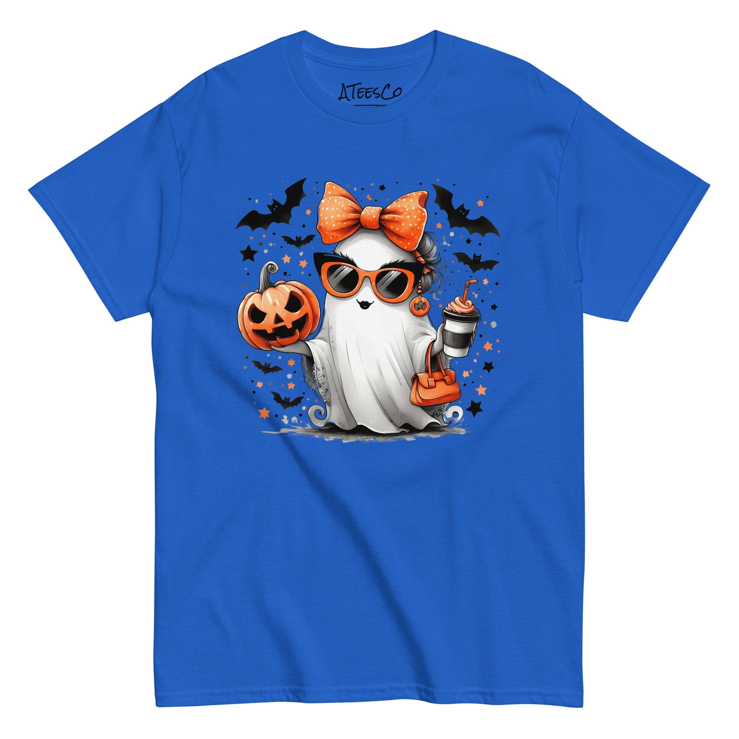 Cute Halloween Mom Ghost T-Shirt Color: Royal