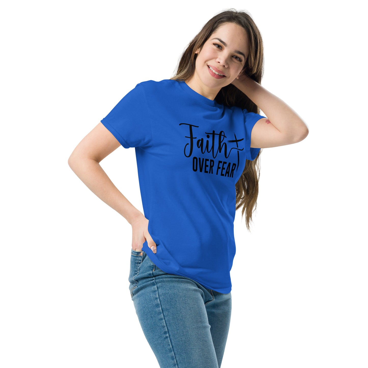 Faith Over Fear T-Shirt (Choose Faith in Challenging Times) - Color: Red