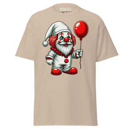 Scary Gnome with Red Balloon T-Shirt Color: Sand