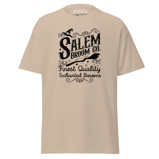 Salem Broom Co Finest Quality Enchanted Besoms (Halloween) T-Shirt Color: Sand