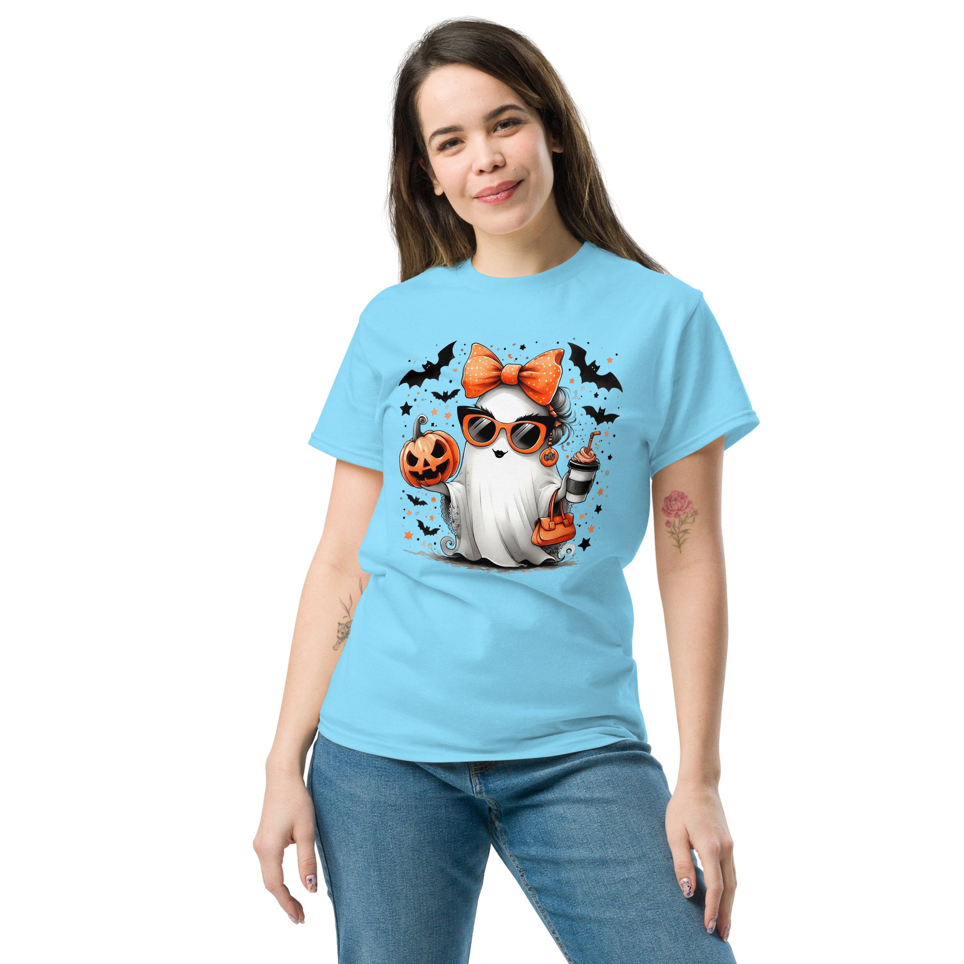 Cute Halloween Mom Ghost T-Shirt Color: Purple