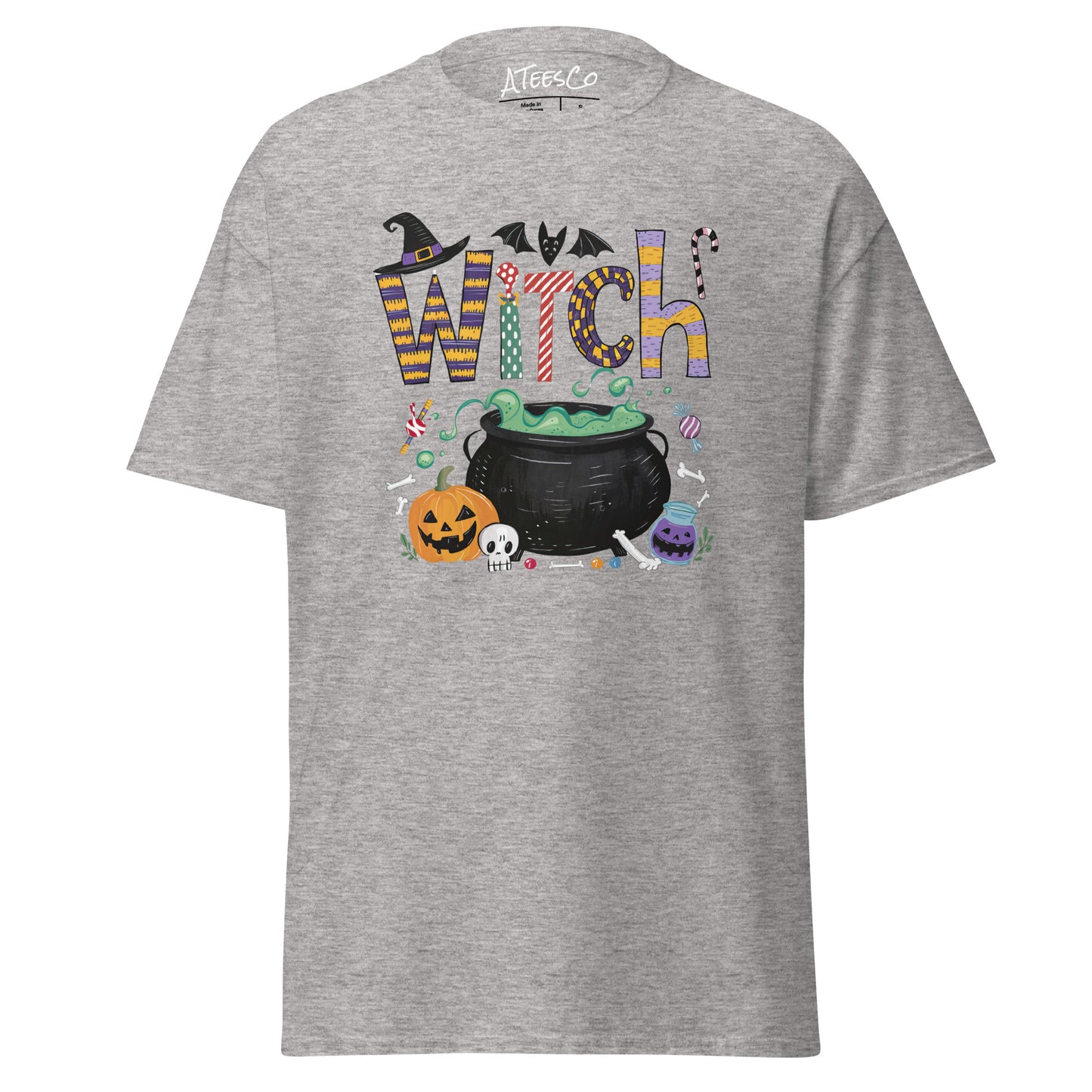 Witch (Halloween Witch) T-Shirt - Color: Sport Grey