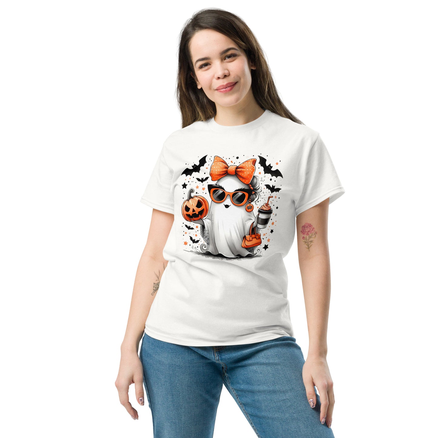 Cute Halloween Mom Ghost T-Shirt Color: Purple