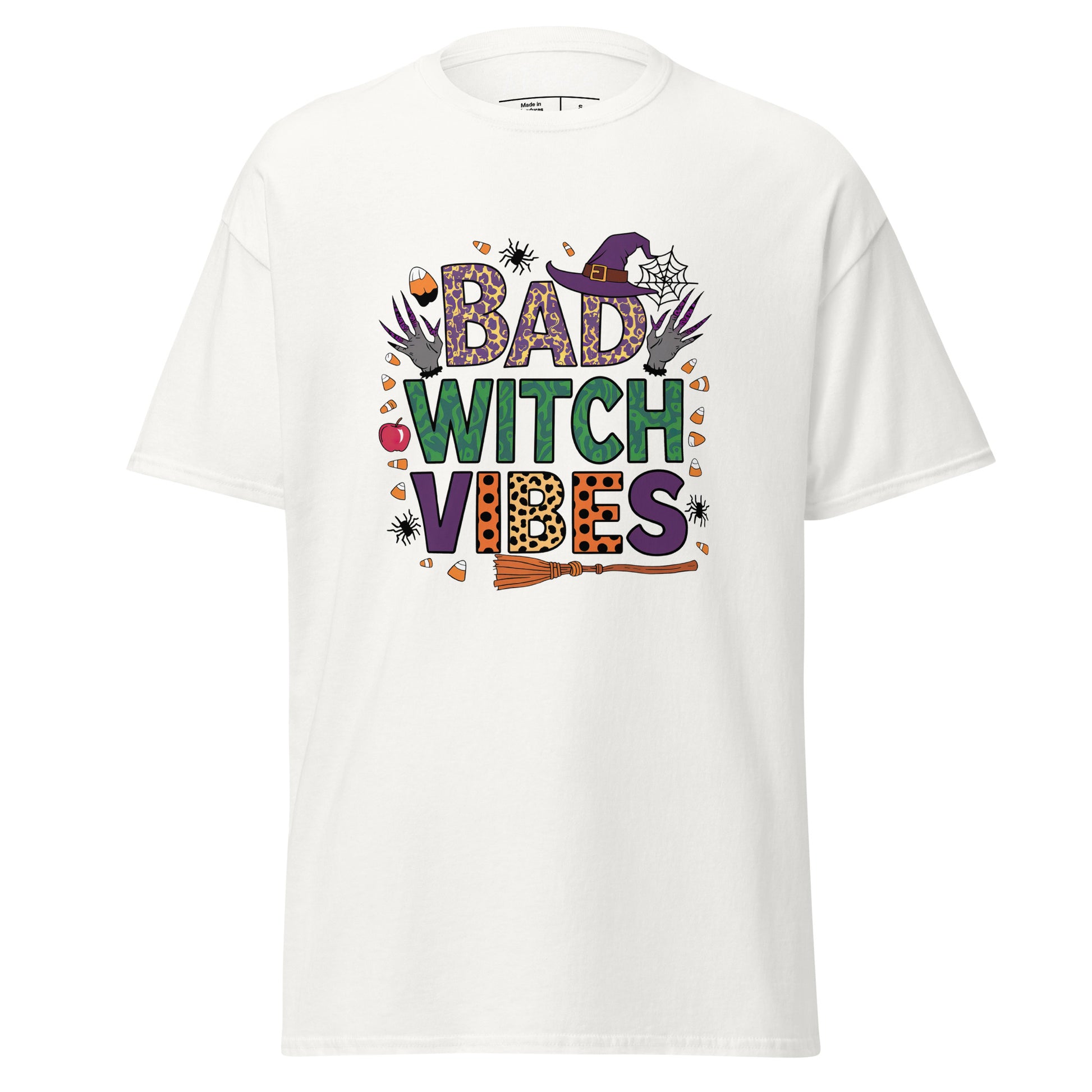 Bad Witch Vibes T-Shirt (Halloween Witch) Color: White