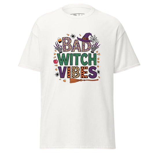 Bad Witch Vibes T-Shirt (Halloween Witch) Color: White