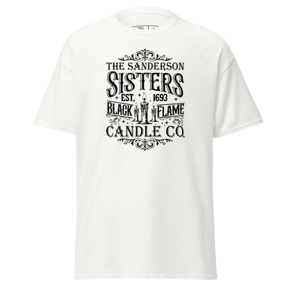 The Sanderson Sisters Black Flame Candle Co (Halloween) T-Shirt Color: White