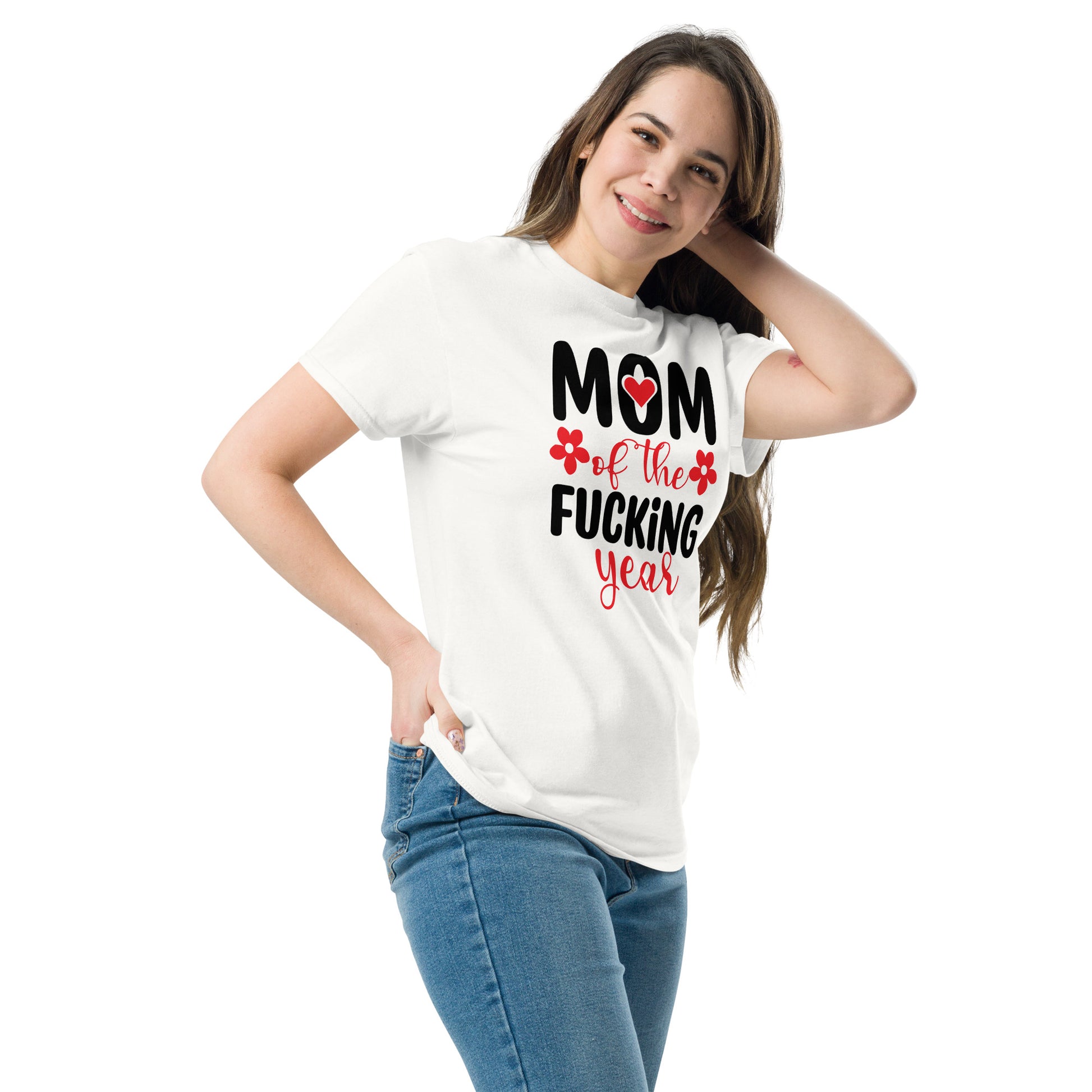 Mom of the Fucking Year Graphic Tee Shirt - Color: Royal - T-Shirt