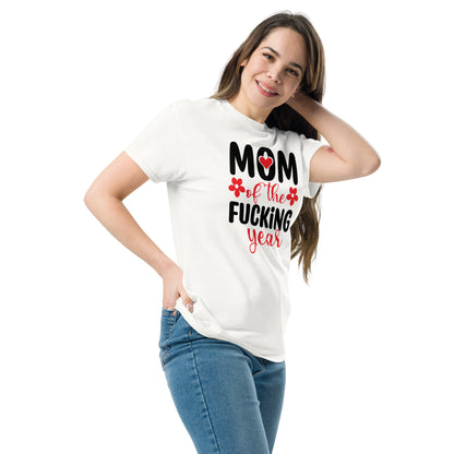 Mom of the Fucking Year Graphic Tee Shirt - Color: Royal - T-Shirt