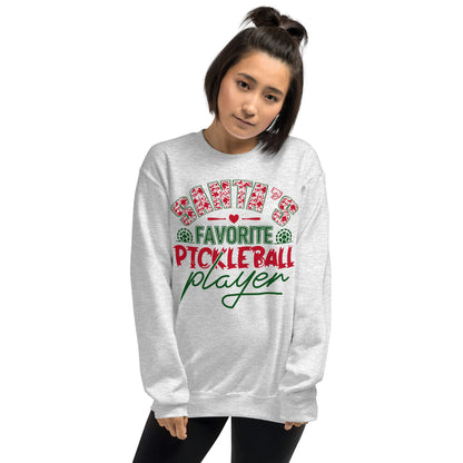 Santa's Favorite Pickleball Player Sweatshirt - Color: Light Blue