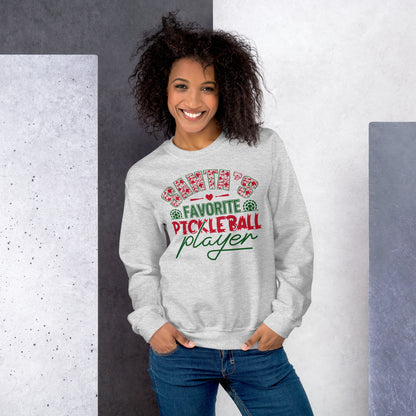 Santa's Favorite Pickleball Player Sweatshirt - Color: Light Blue